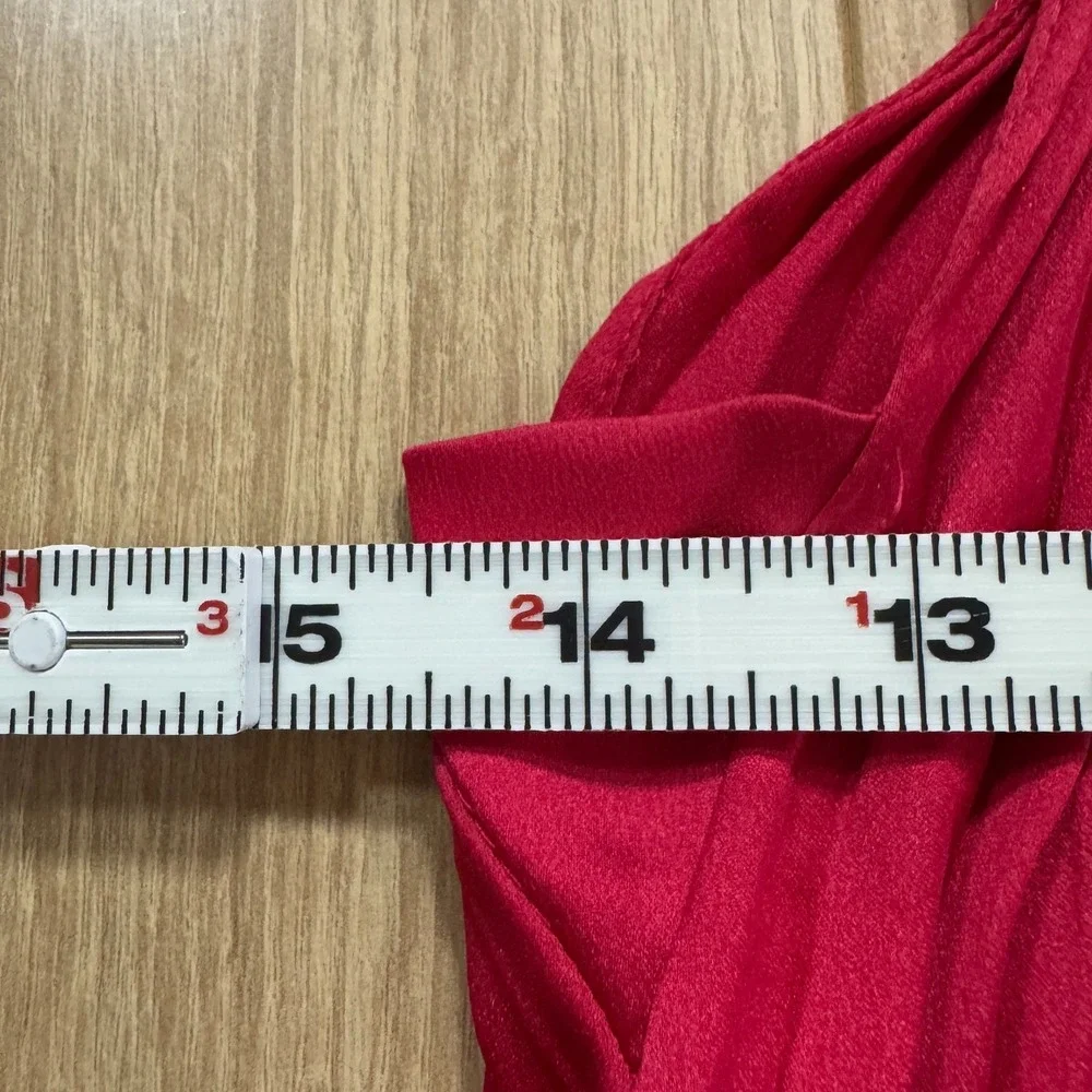 1 STATE Red Pleated‎ Mock Neck Sleeveless Halter Top Blouse Women XS - Picture 6 of 7